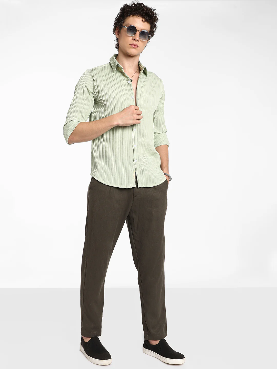 Self-Design Striped Shirt - Image 13