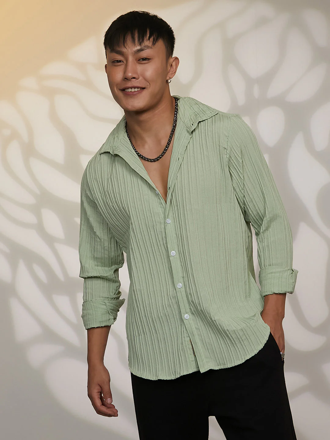 Self-Design Striped Shirt - Image 2