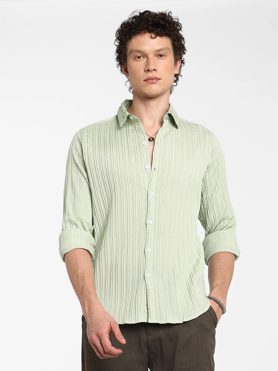 Self-Design Striped Shirt - Image 9