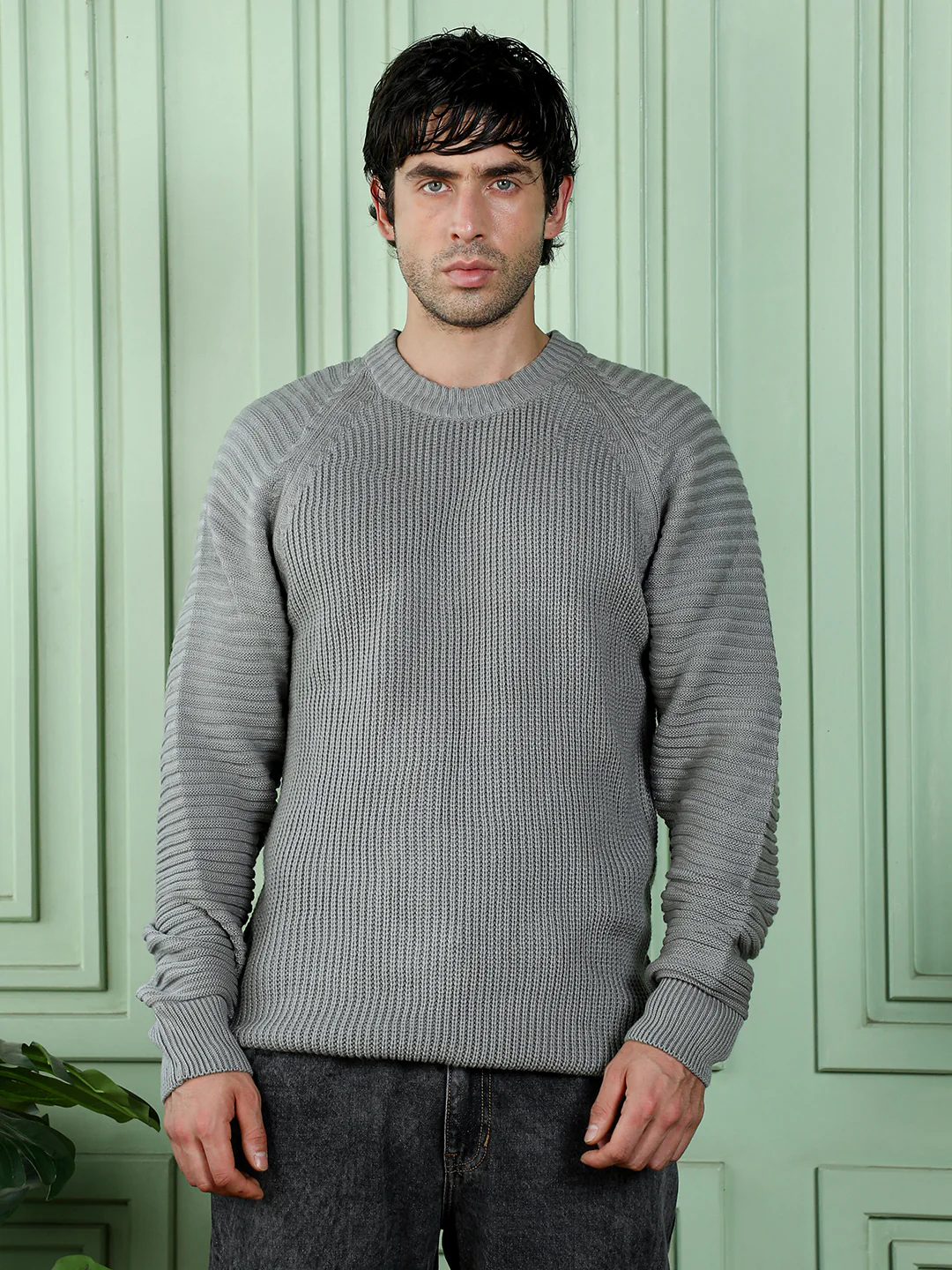 Self-Raglan Knit Pullover Sweater - Image 14