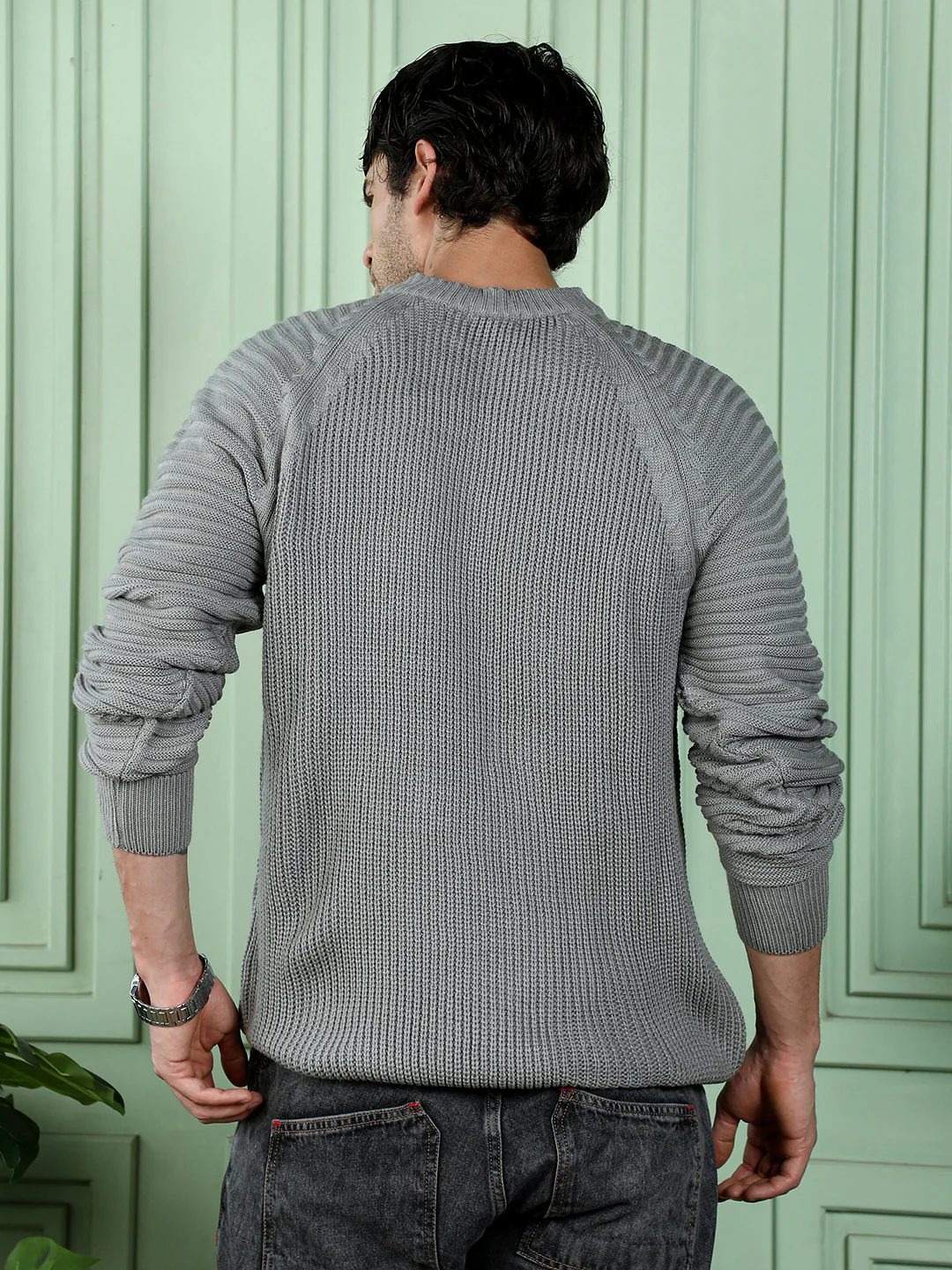 Self-Raglan Knit Pullover Sweater - Image 15