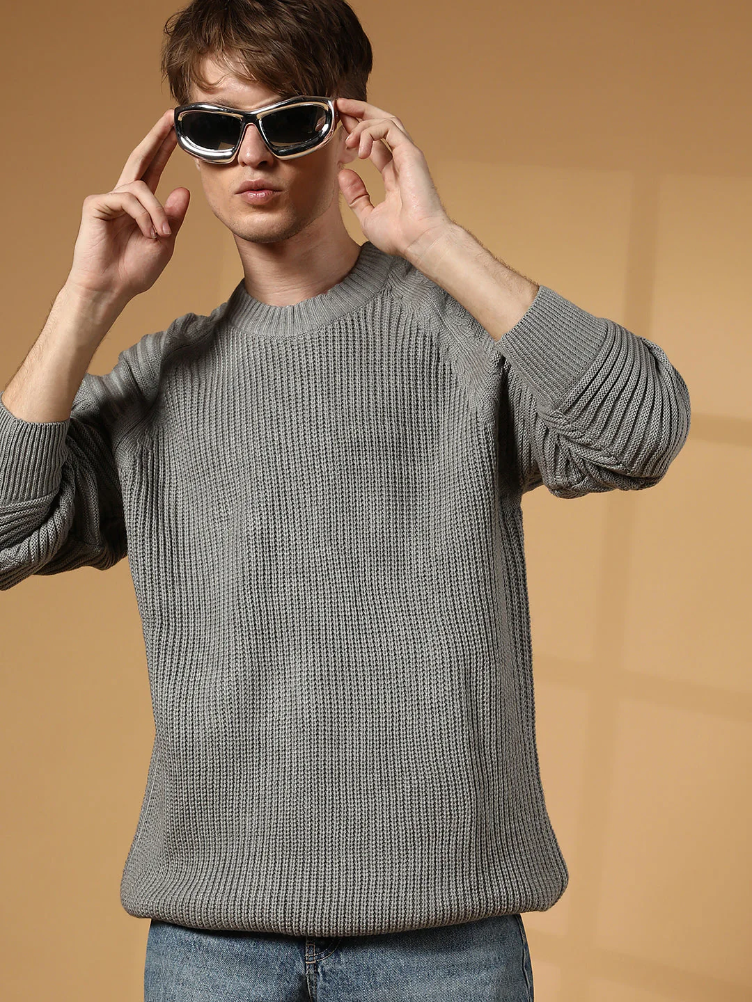 Self-Raglan Knit Pullover Sweater - Image 6
