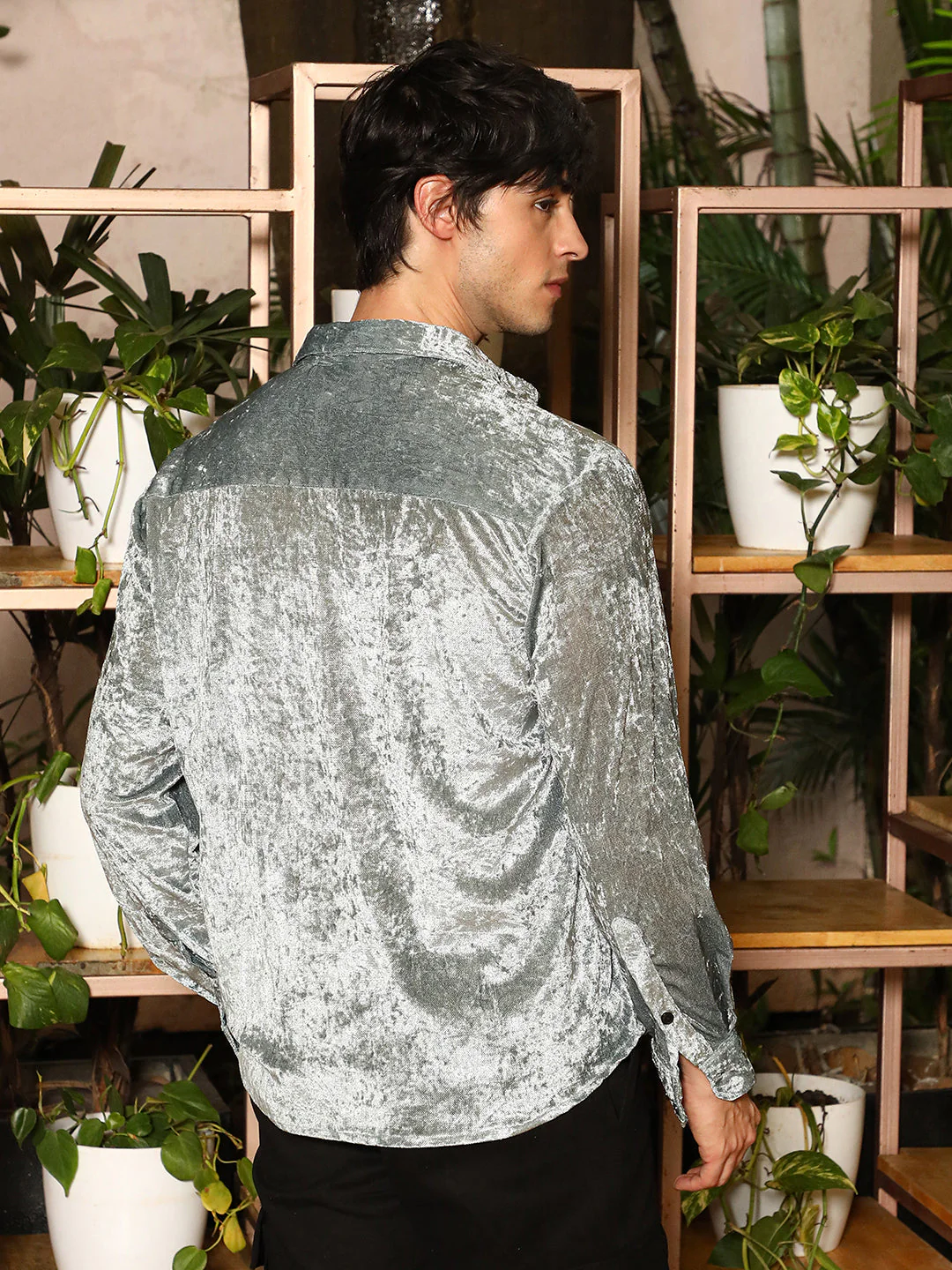 Solid Velvet Shirt - Image 4