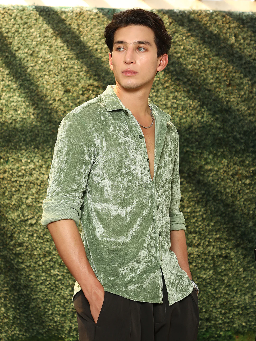 Solid Velvet Shirt - Image 2
