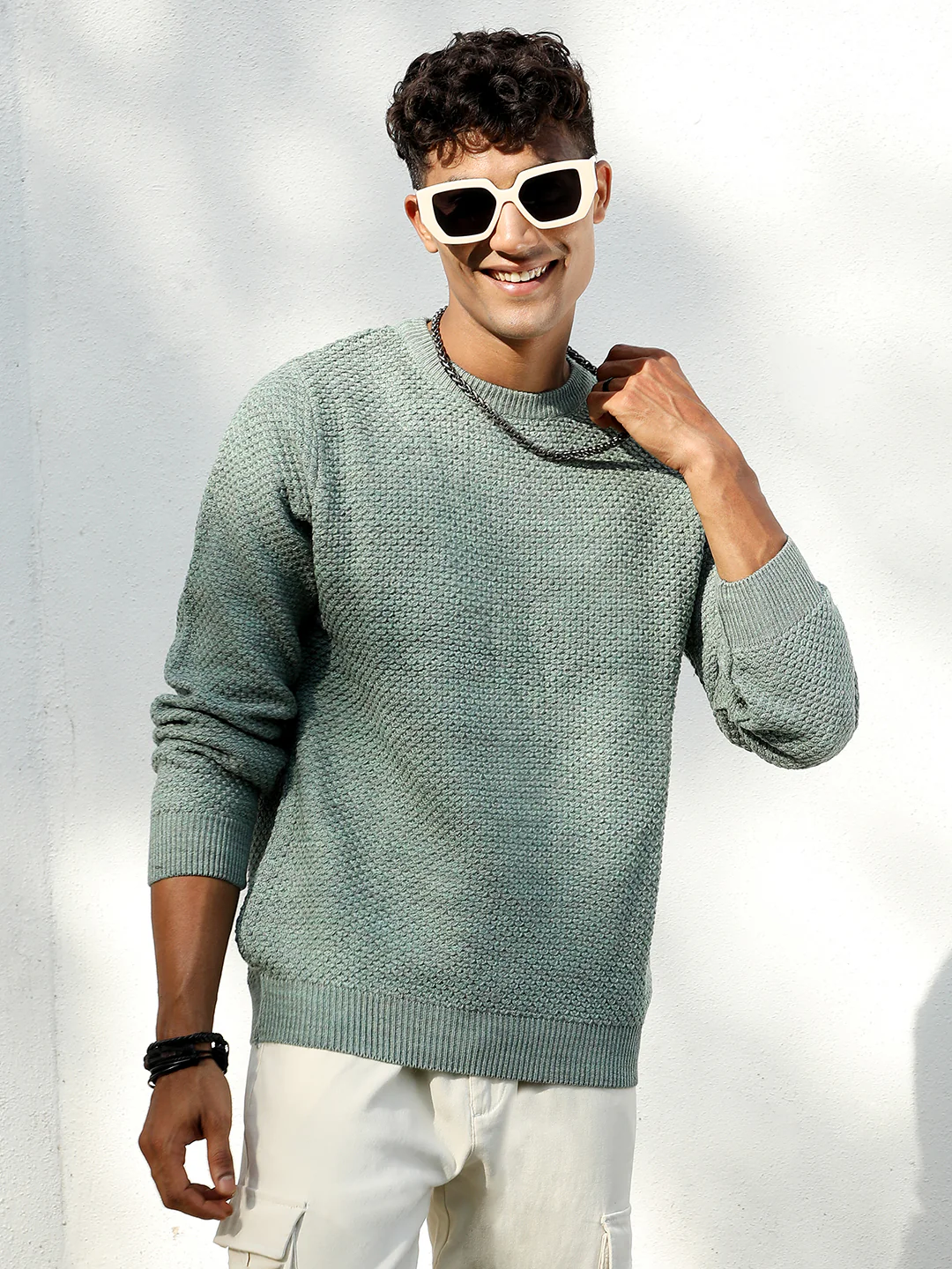 Textured Knit Pullover Sweater - Image 4