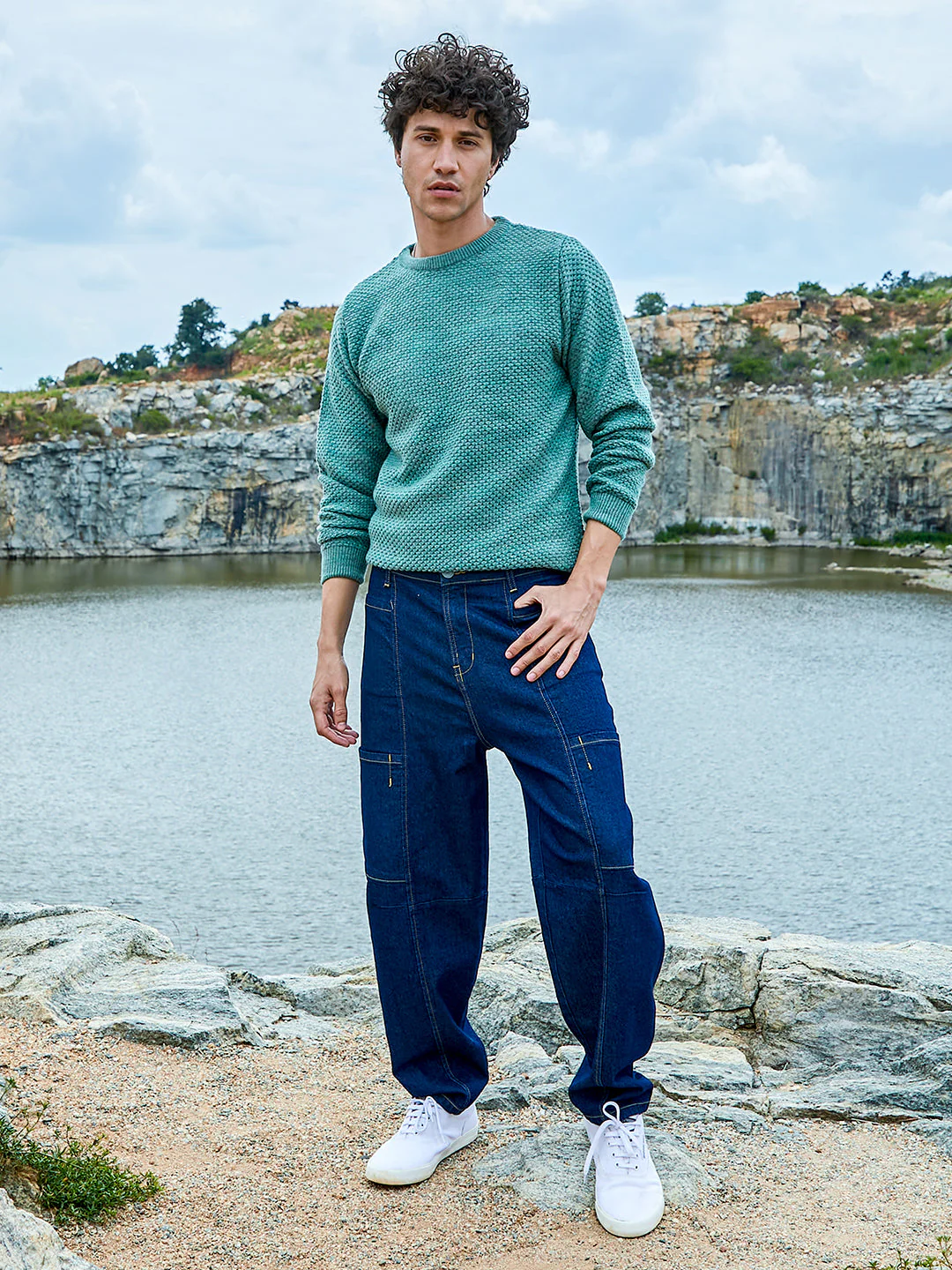 Men's Textured Knit Pullover Sweater - Image 5