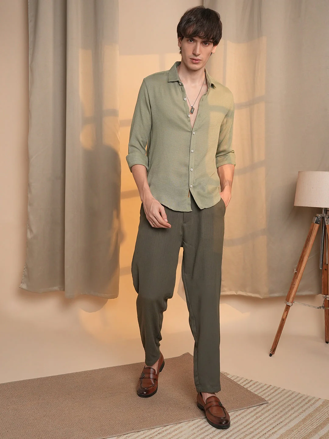Woven-Textured Shirt - Image 6