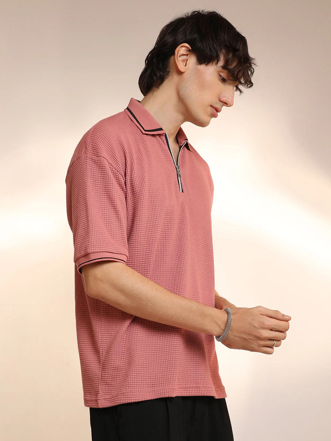 Micro-Waffle Polo T-Shirt - Image 3