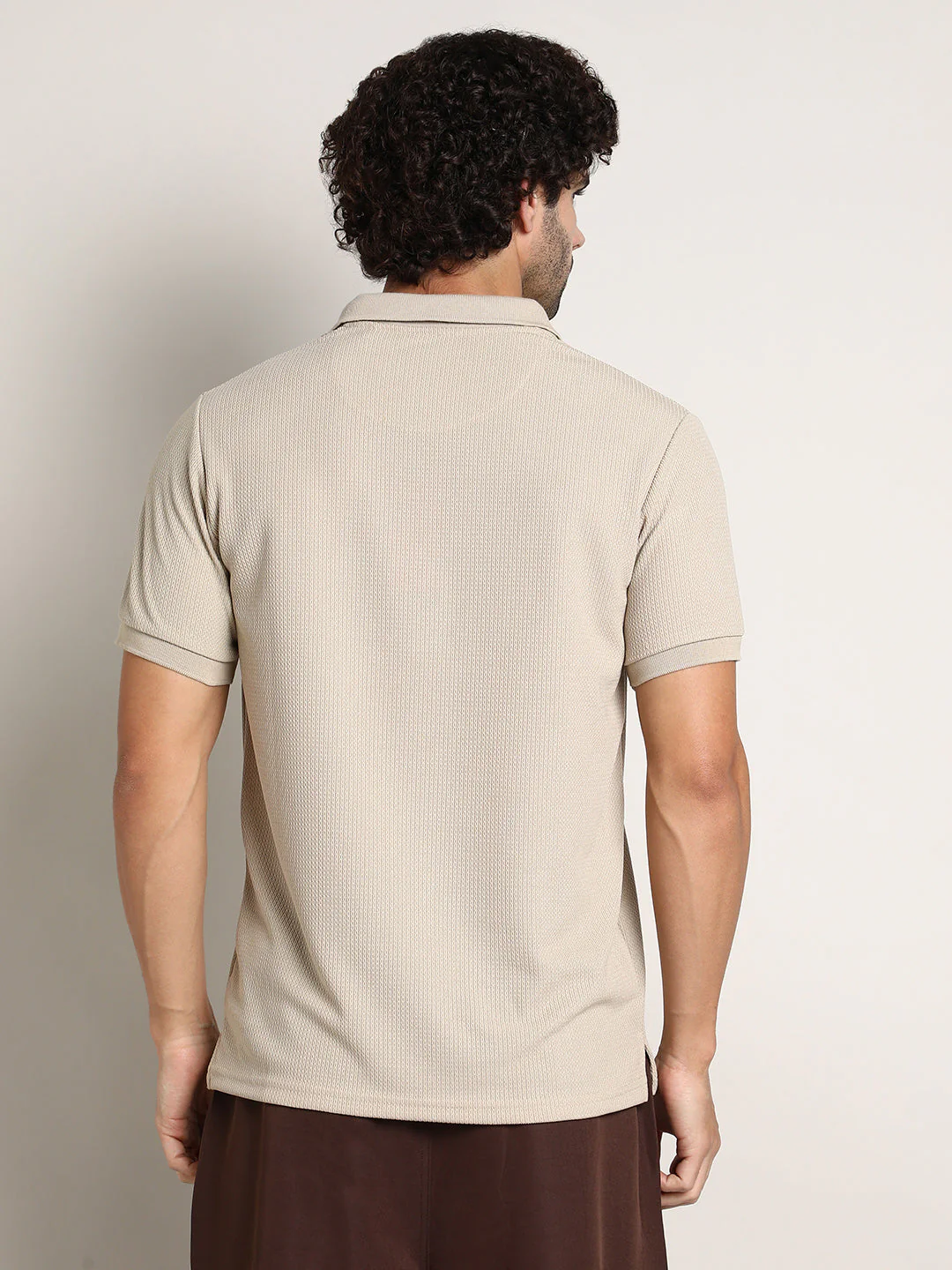 Chainlink-Ribbed Polo T-Shirt - Image 4