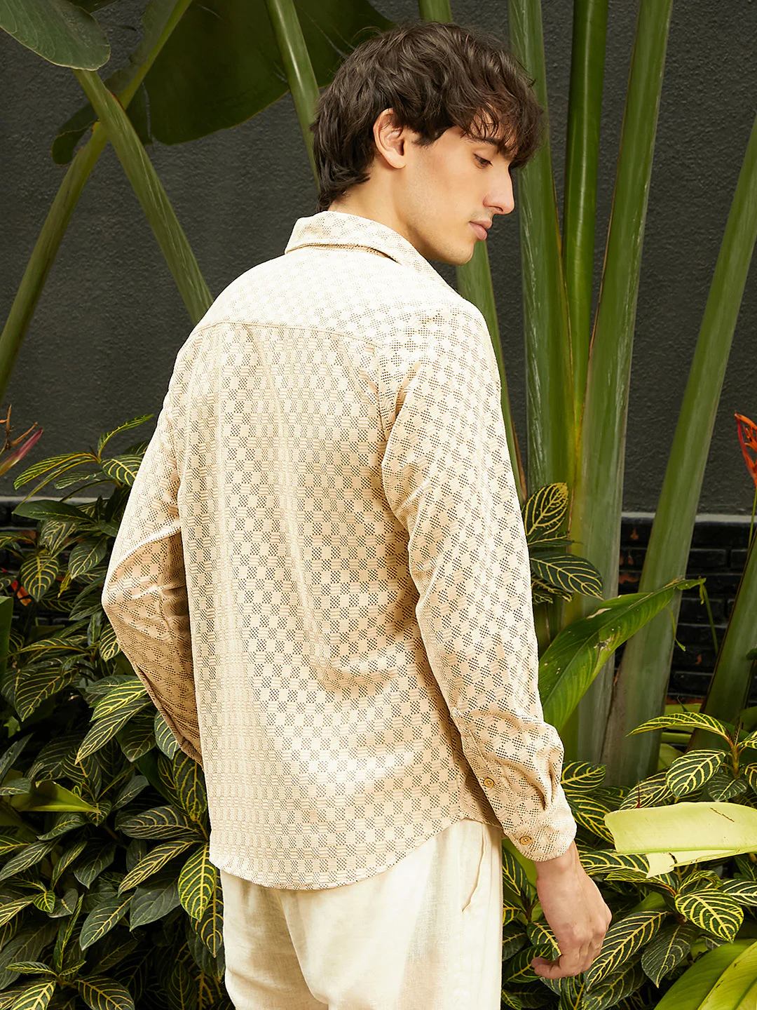 Checkered-Textured Shirt - Image 4