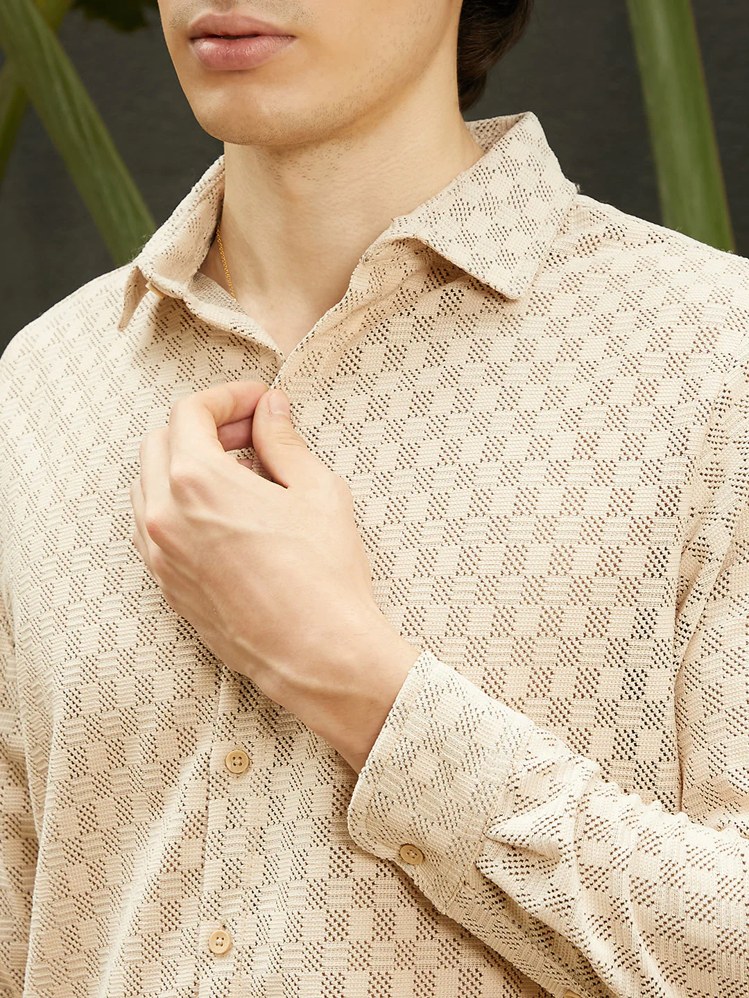Checkered-Textured Shirt - Image 7