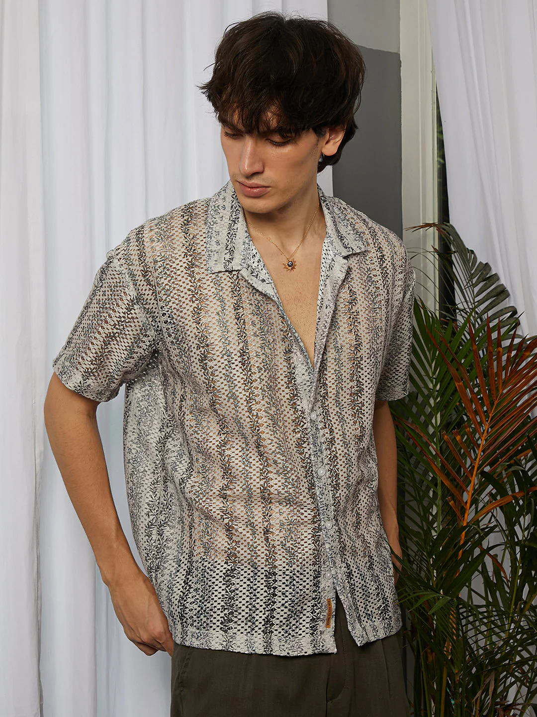 Ditsy Foliage Oversized Shirt - Image 3