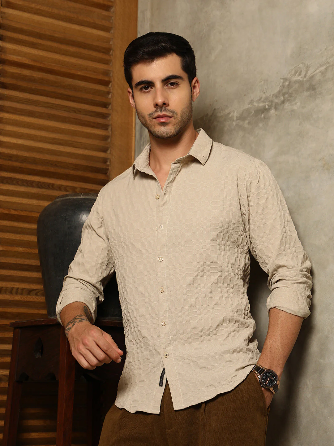 Embossed Geometric Shirt