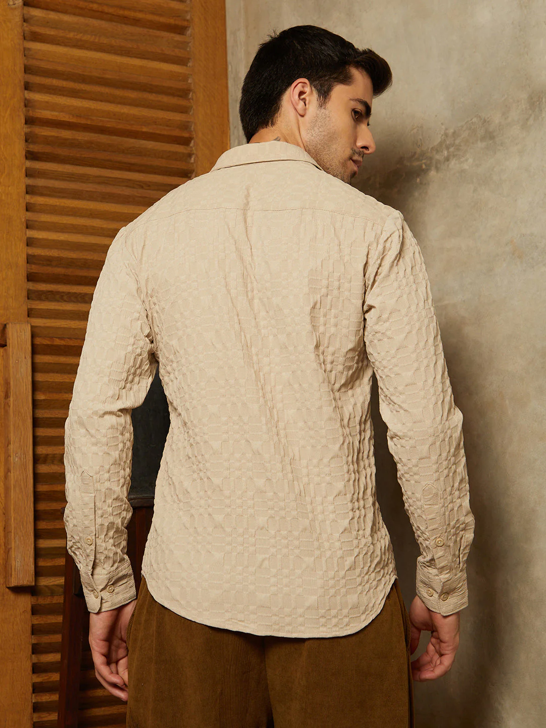 Embossed Geometric Shirt - Image 4