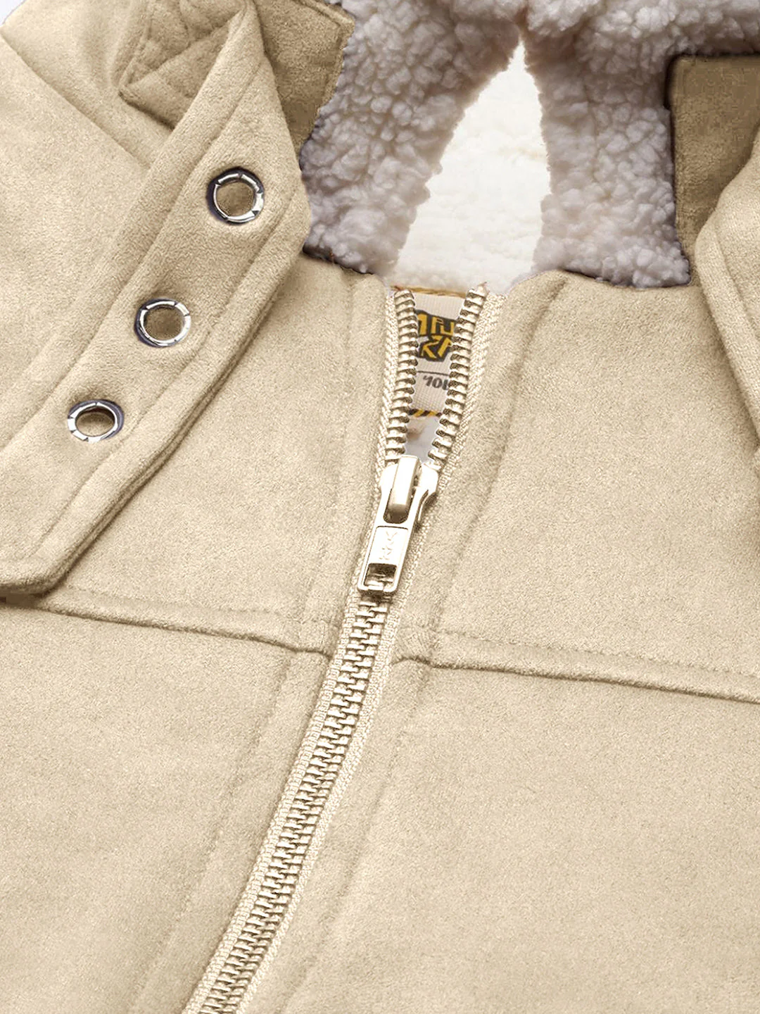 Fur-Lined Suede Bomber Jacket - Image 6