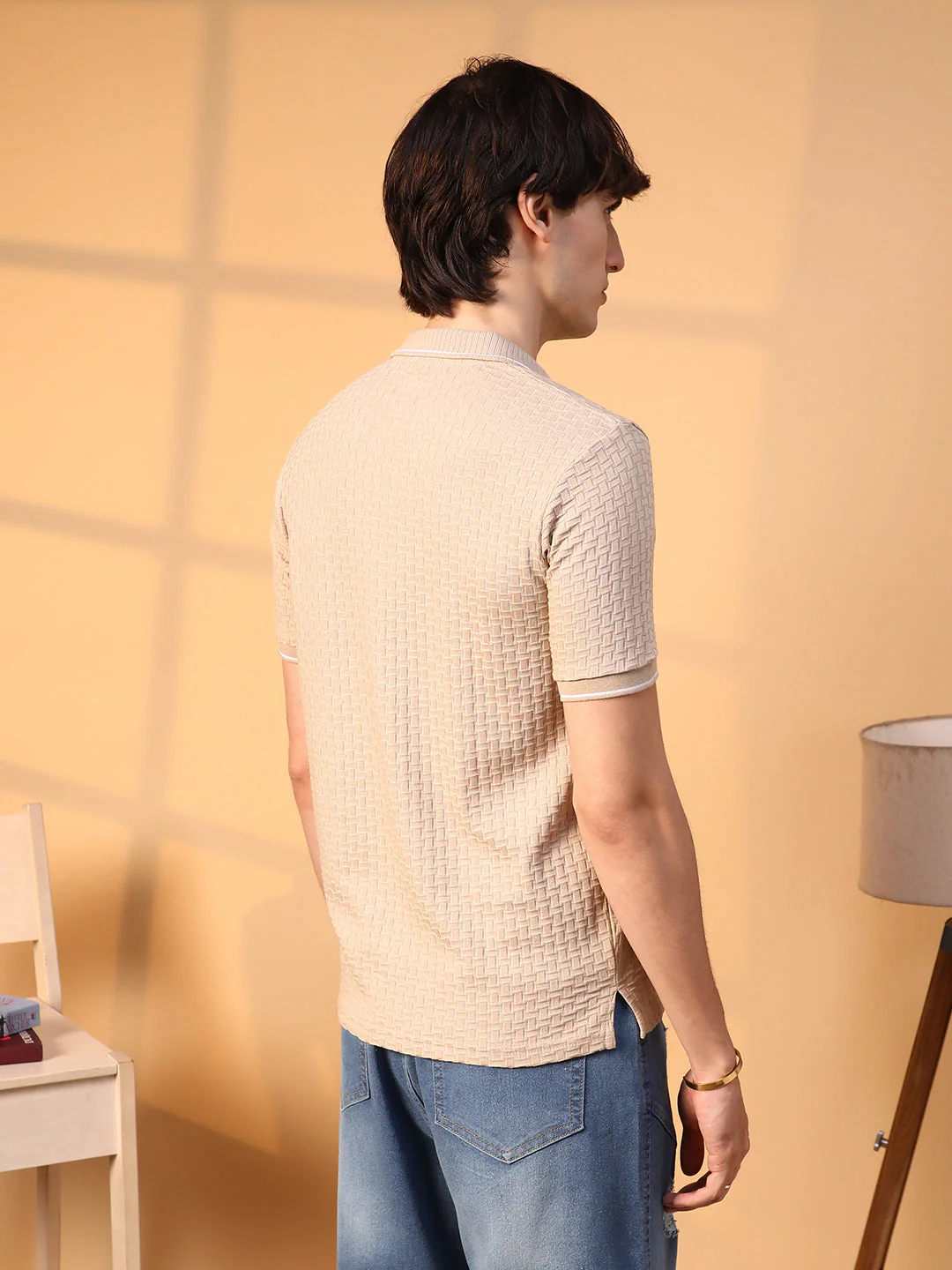 Interweave-Textured Polo T-Shirt - Image 5
