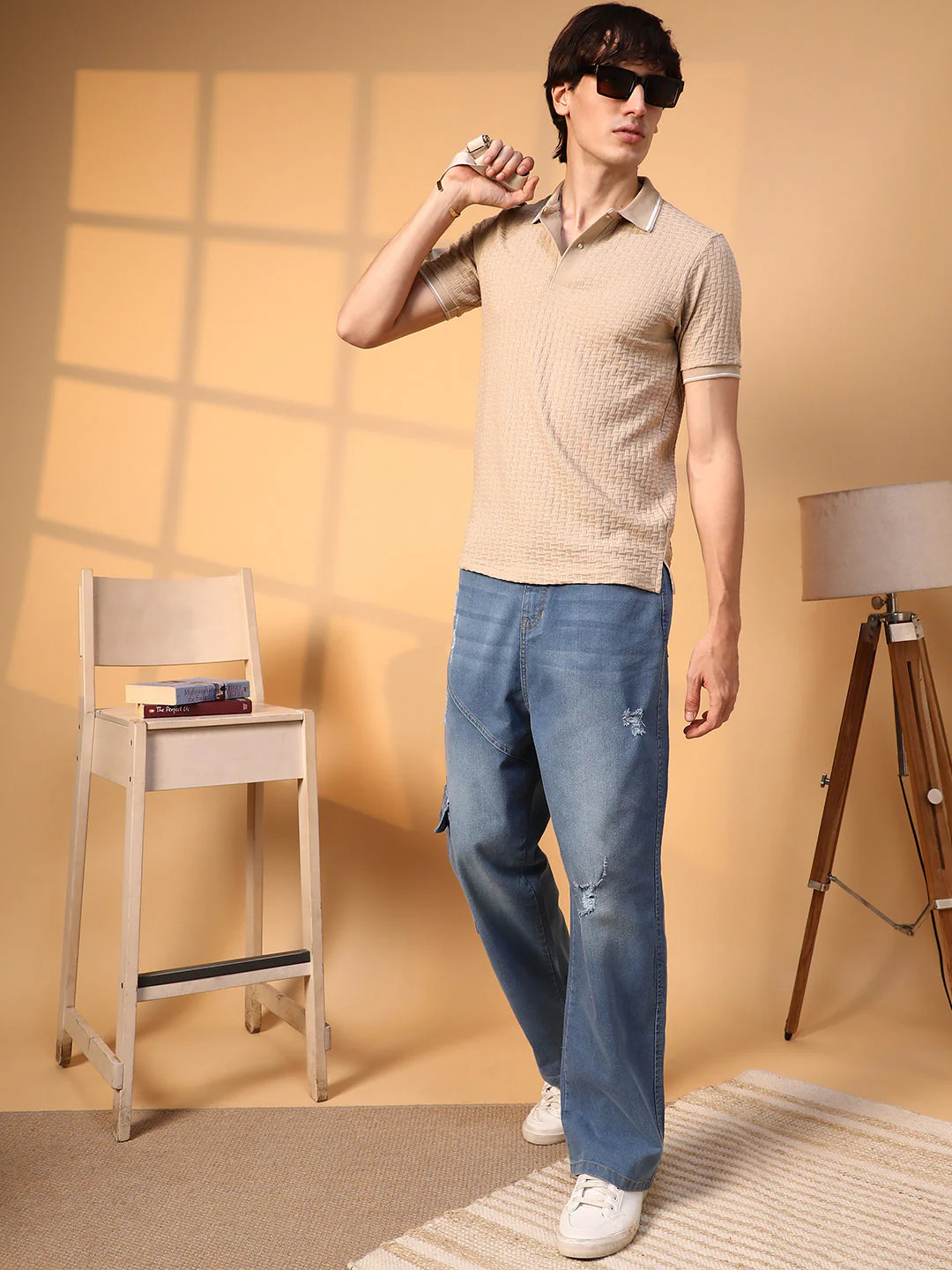 Interweave-Textured Polo T-Shirt - Image 7