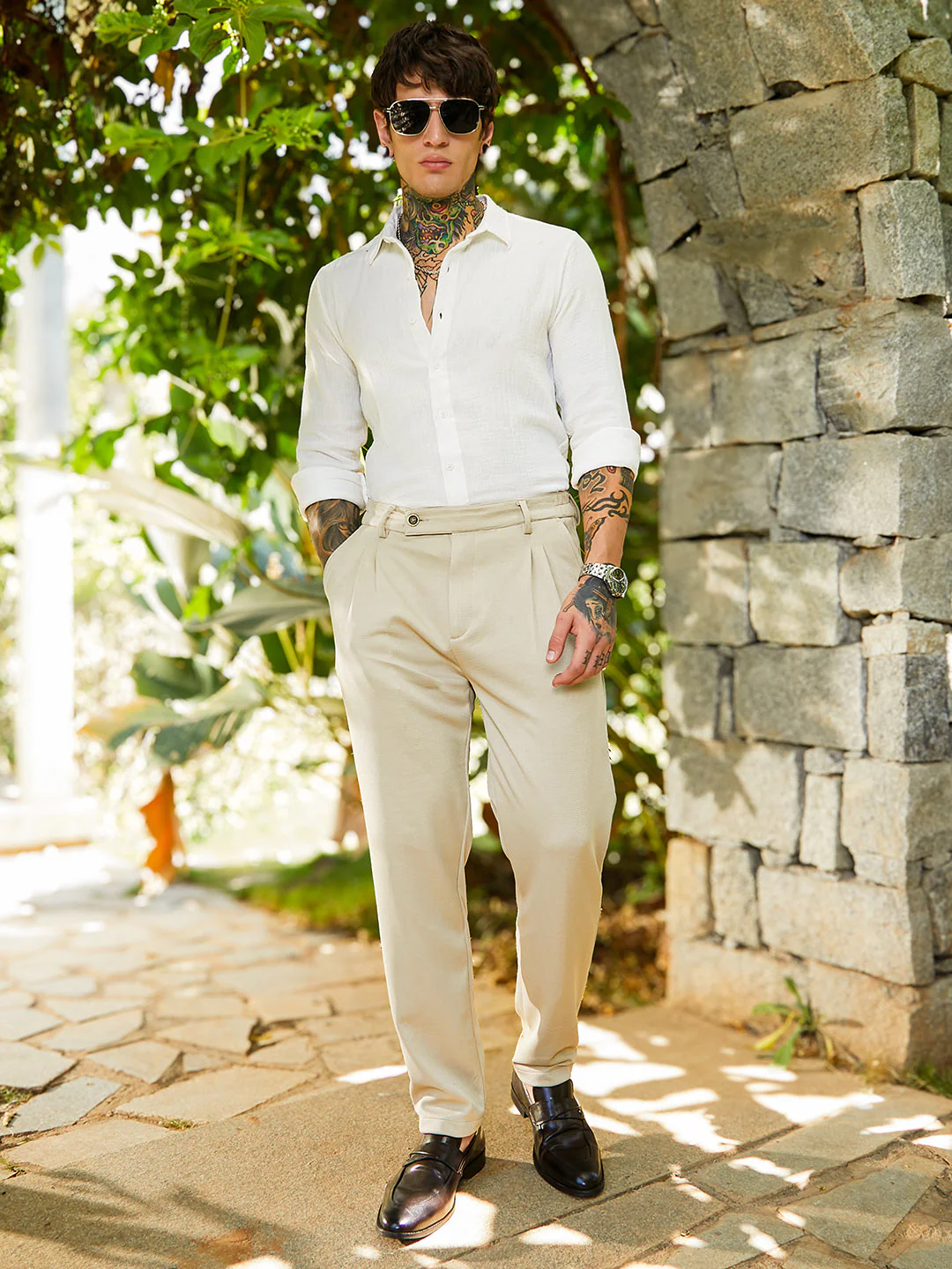 Micro-Waffle Chino Trousers - Image 5