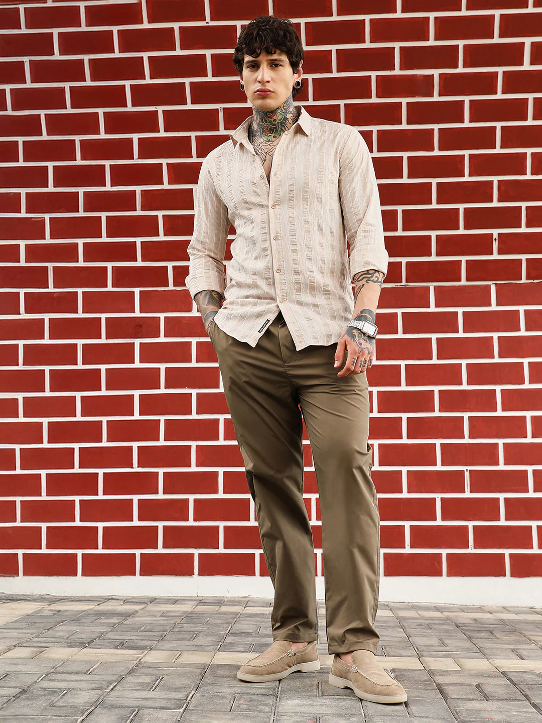 Textured Candy-Striped Shirt - Image 5