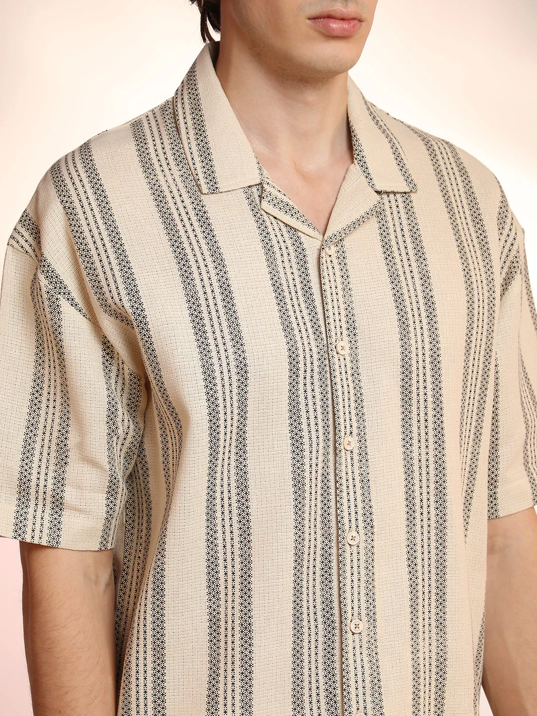 Woven Striped Oversized Shirt - Image 7