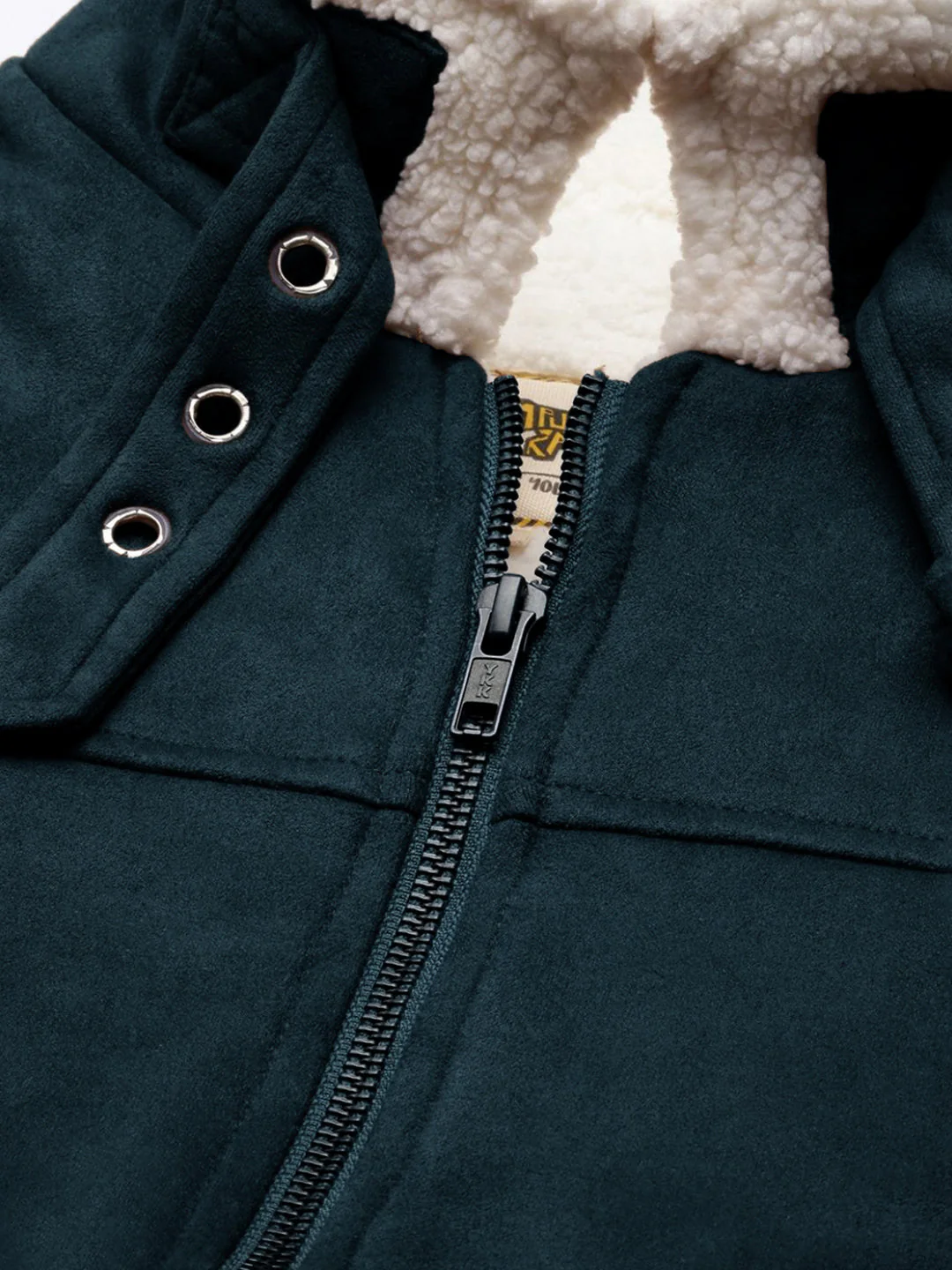 Fur-Lined Suede Bomber Jacket - Image 6