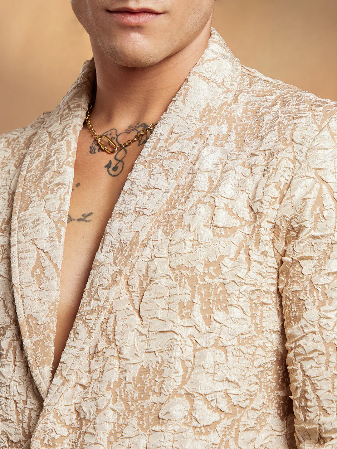 Crushed Shawl Collar Oversized Shirt - Image 7