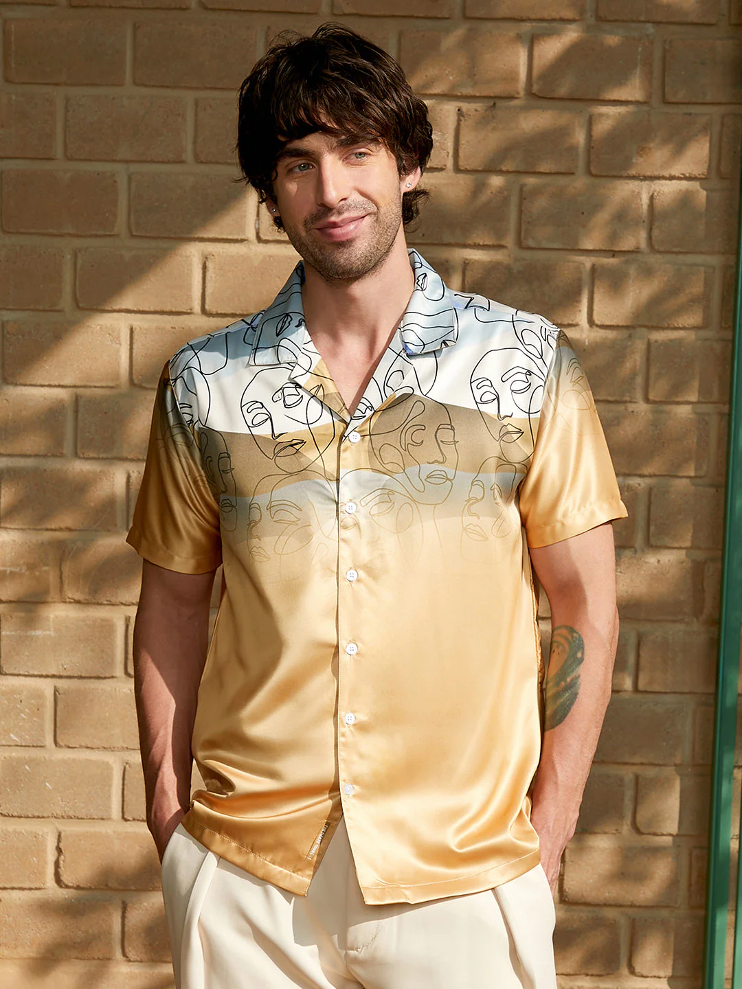 Desert-Faces Satin Resort Shirt - Image 2