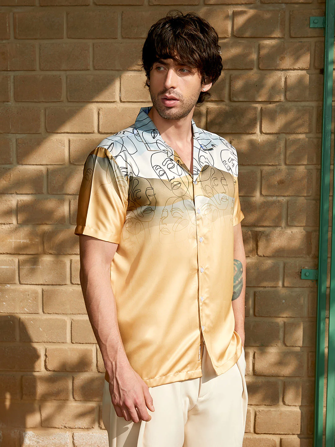 Desert-Faces Satin Resort Shirt - Image 3