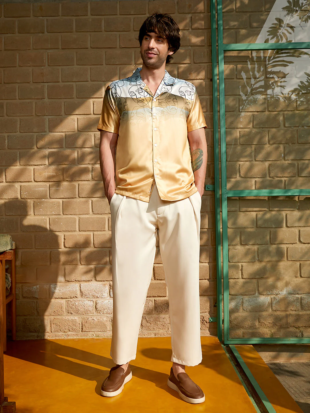 Desert-Faces Satin Resort Shirt - Image 5