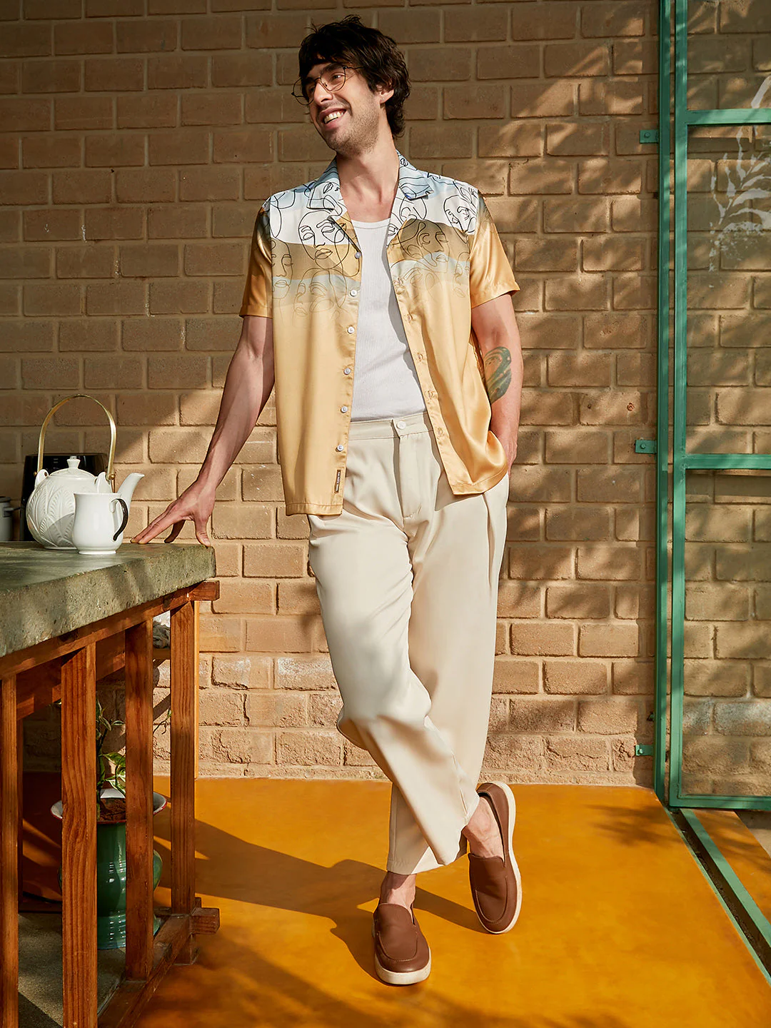 Desert-Faces Satin Resort Shirt - Image 6