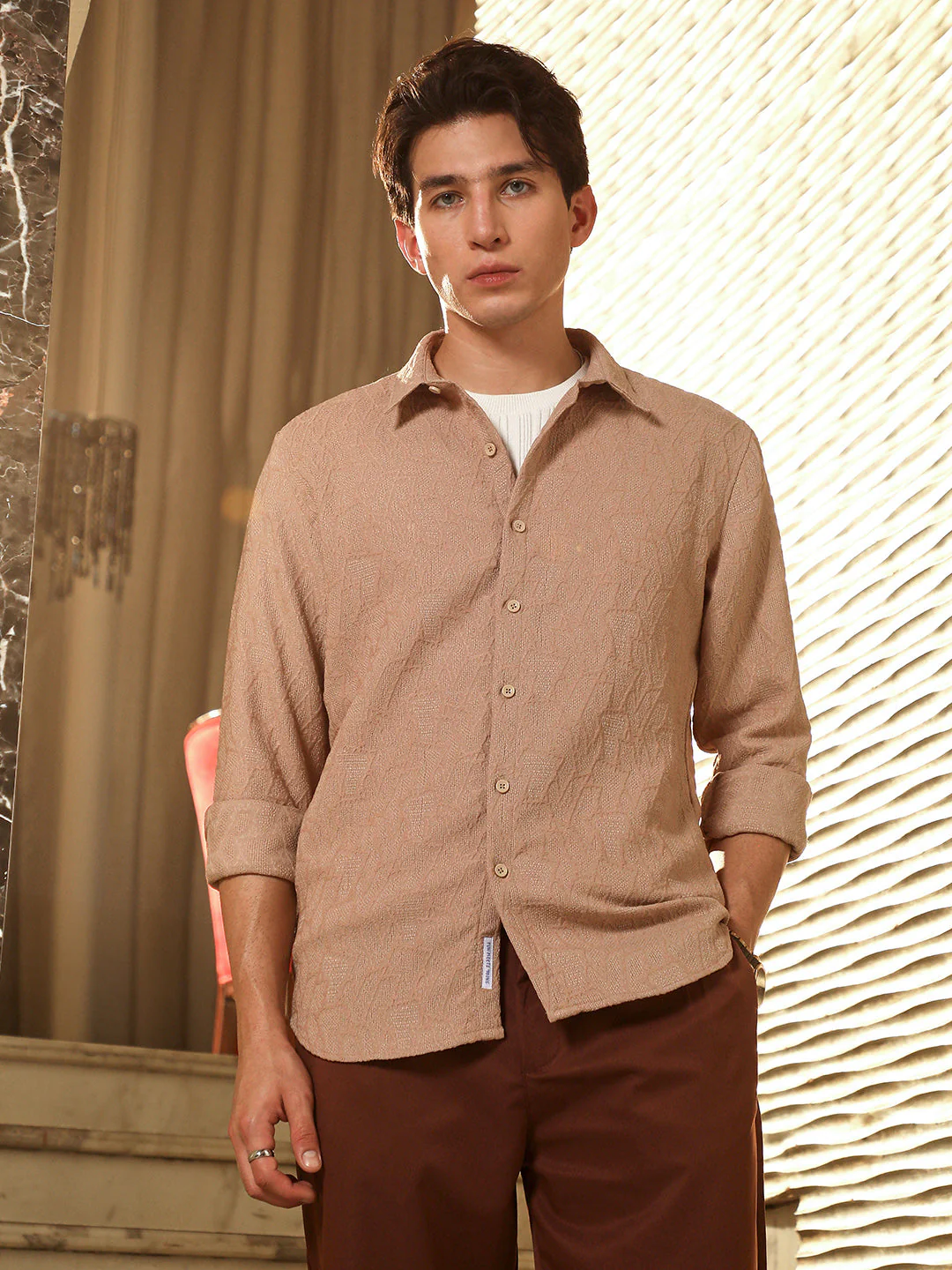 Geo-Abstract Jacquard Shirt - Image 2