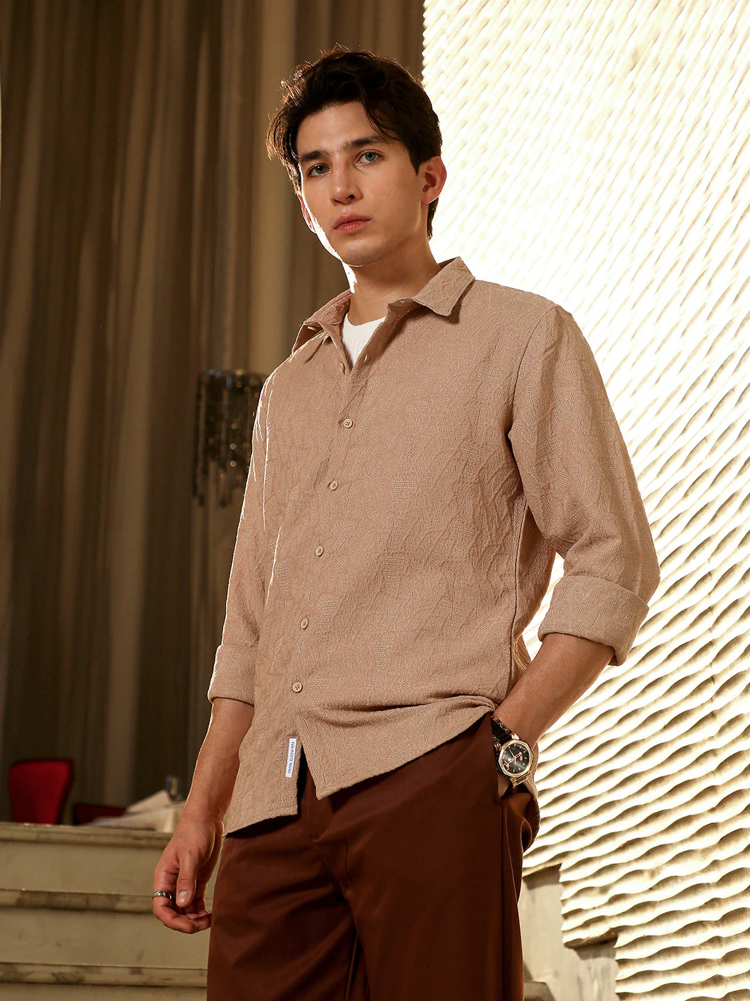 Geo-Abstract Jacquard Shirt - Image 3