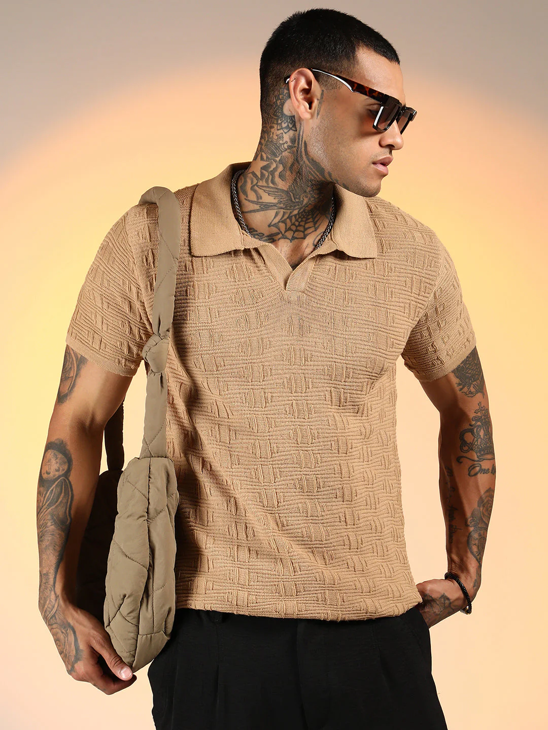 Greek-Textured Polo T-Shirt - Image 2