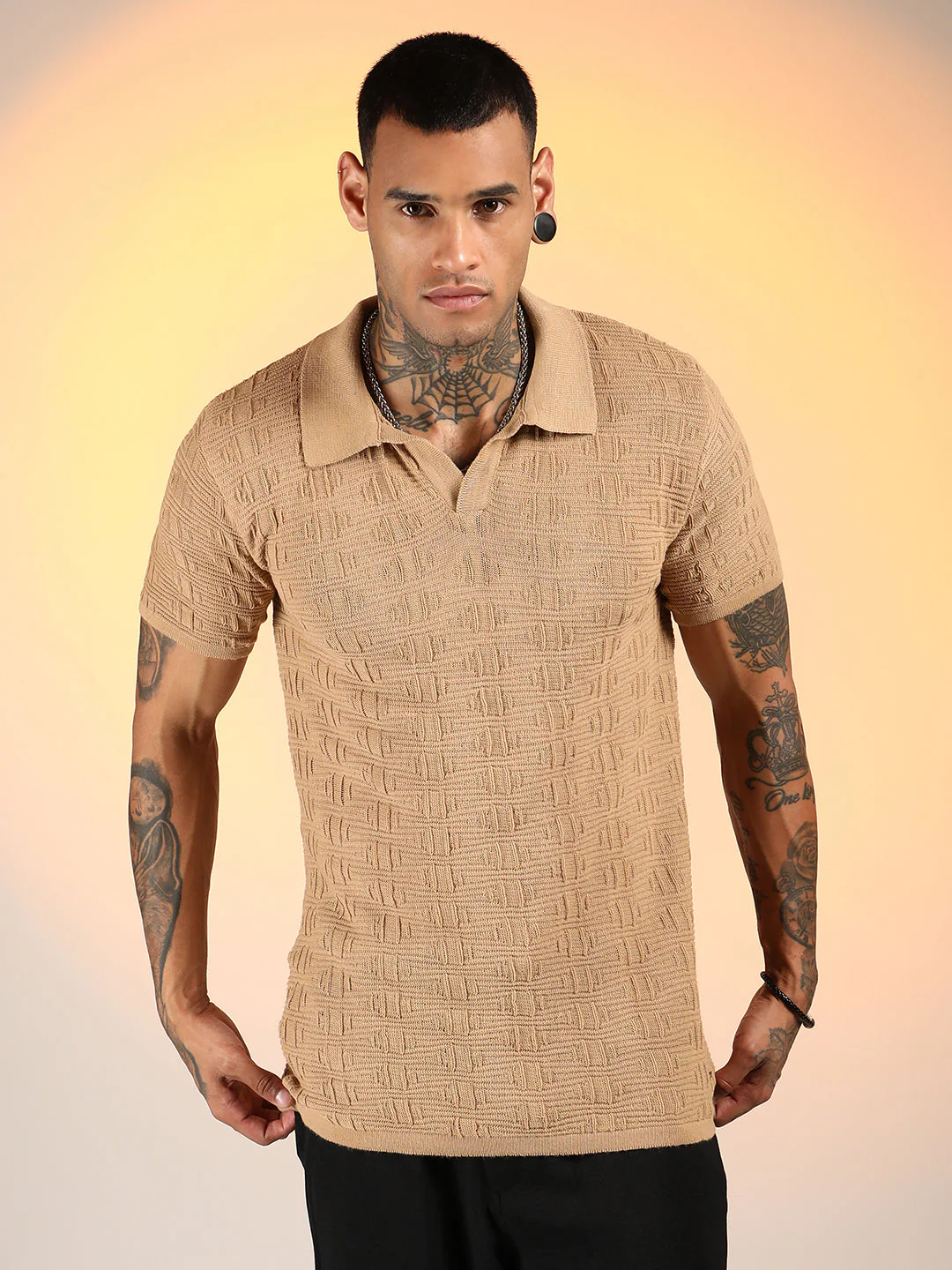Greek-Textured Polo T-Shirt - Image 3