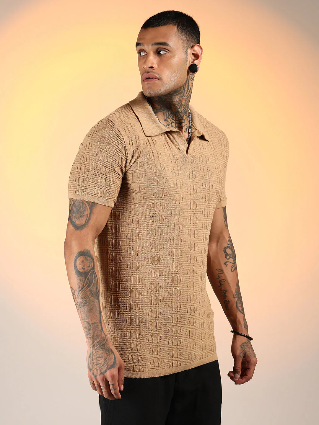 Greek-Textured Polo T-Shirt - Image 4