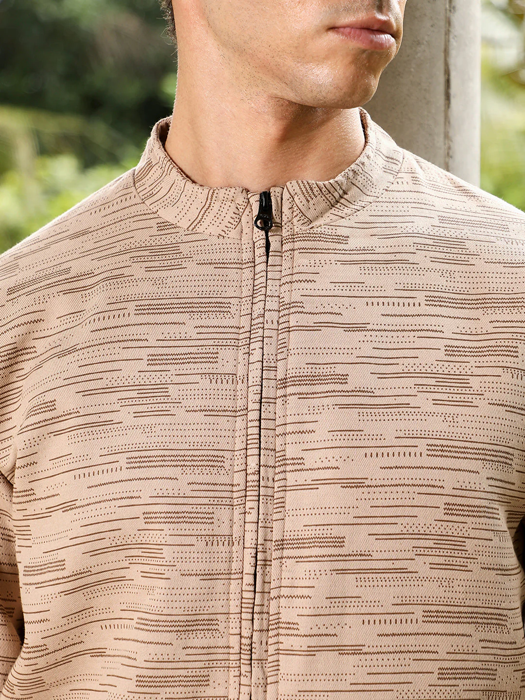 Lined-Jacquard Bomber Jacket - Image 7