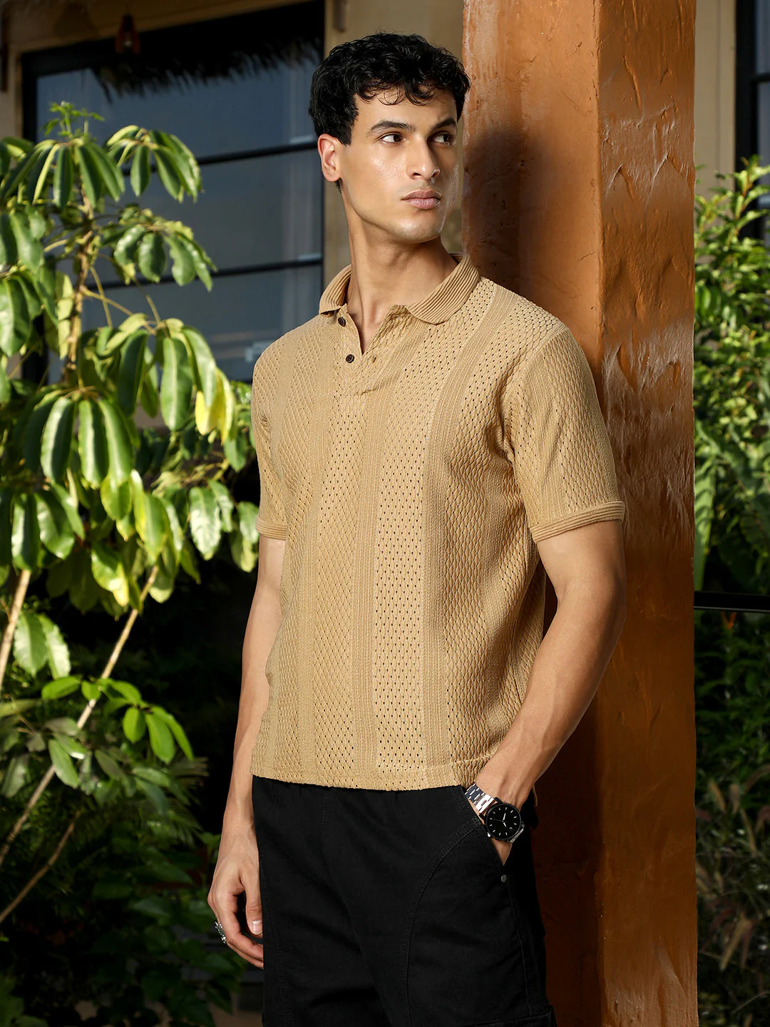 Marquise-Panel Jacquard Polo T-Shirt - Image 3