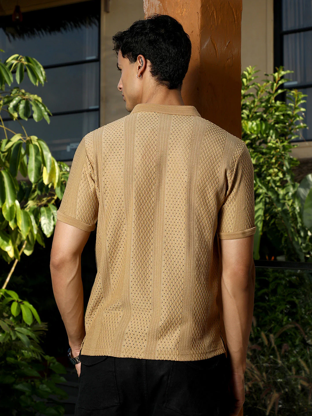 Marquise-Panel Jacquard Polo T-Shirt - Image 4