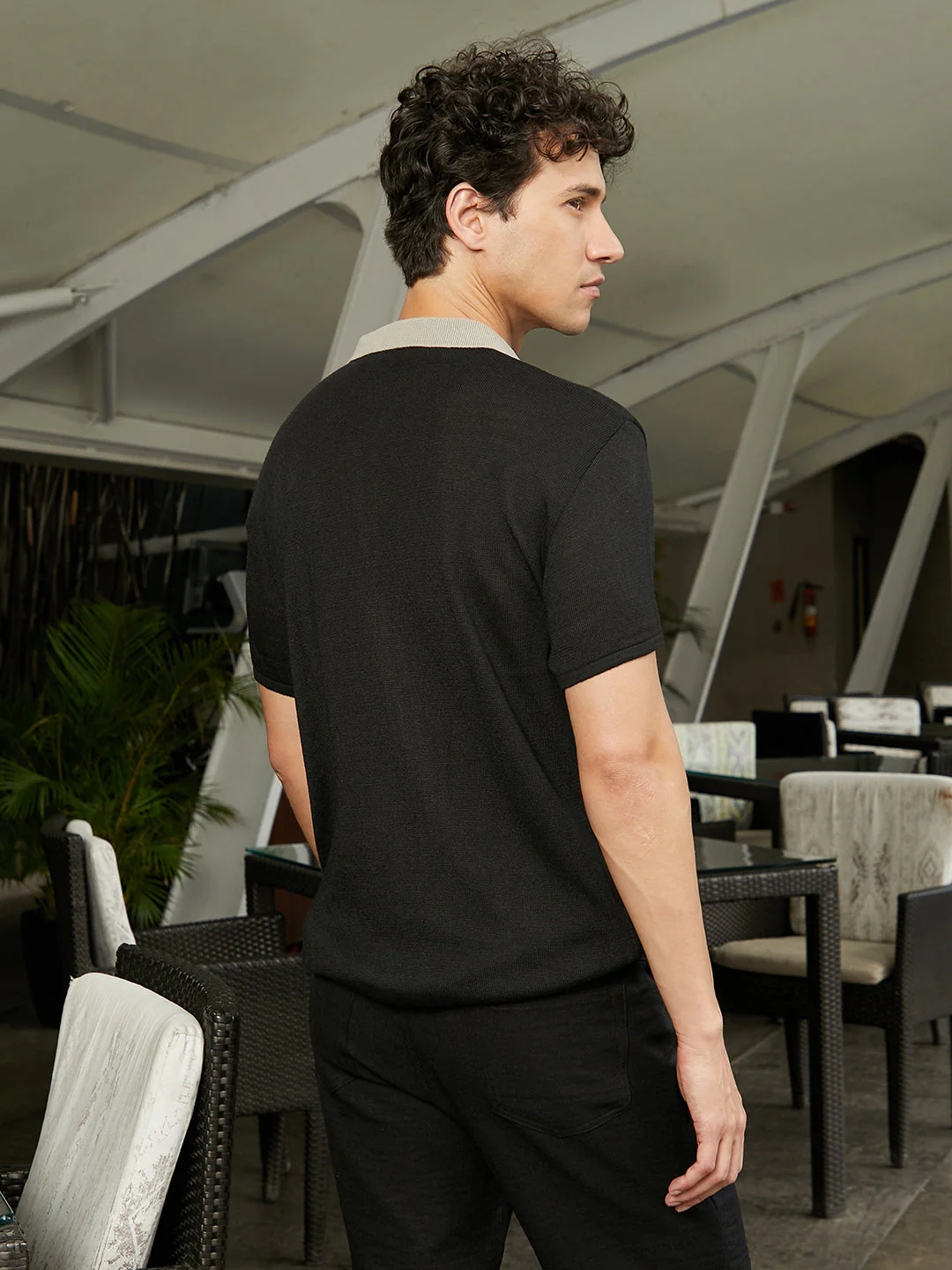 Block-Knit Slim-Fit Shirt - Image 4