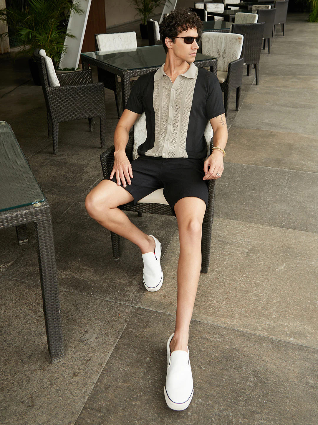 Block-Knit Slim-Fit Shirt - Image 6