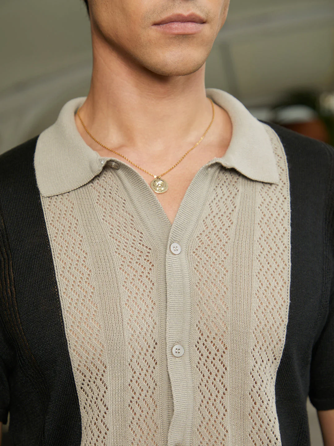 Block-Knit Slim-Fit Shirt - Image 7