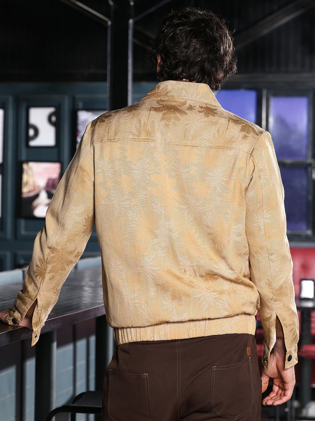 Palm-Jacquard Bomber Jacket - Image 4