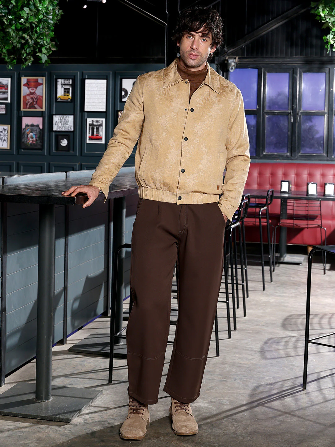 Palm-Jacquard Bomber Jacket - Image 5