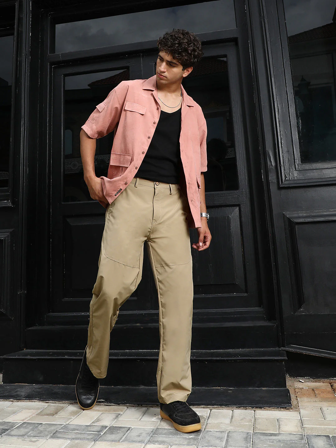 Panelled Straight-Fit Trousers - Image 6