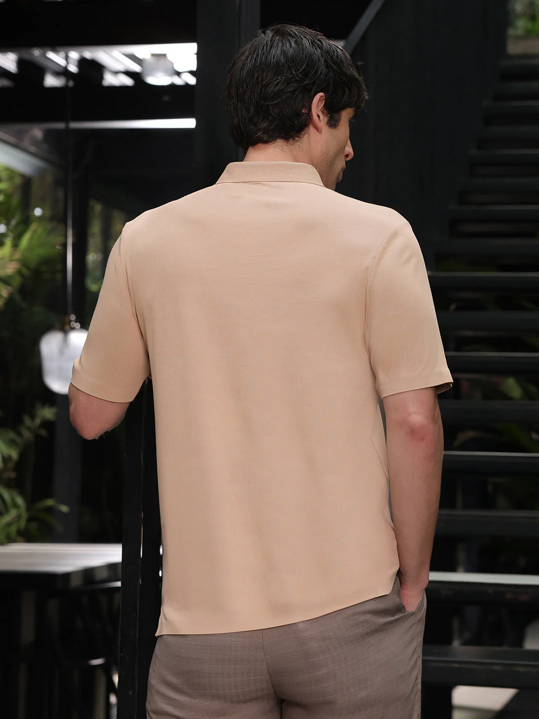 Seamless Ribbed Polo T-Shirt - Image 4
