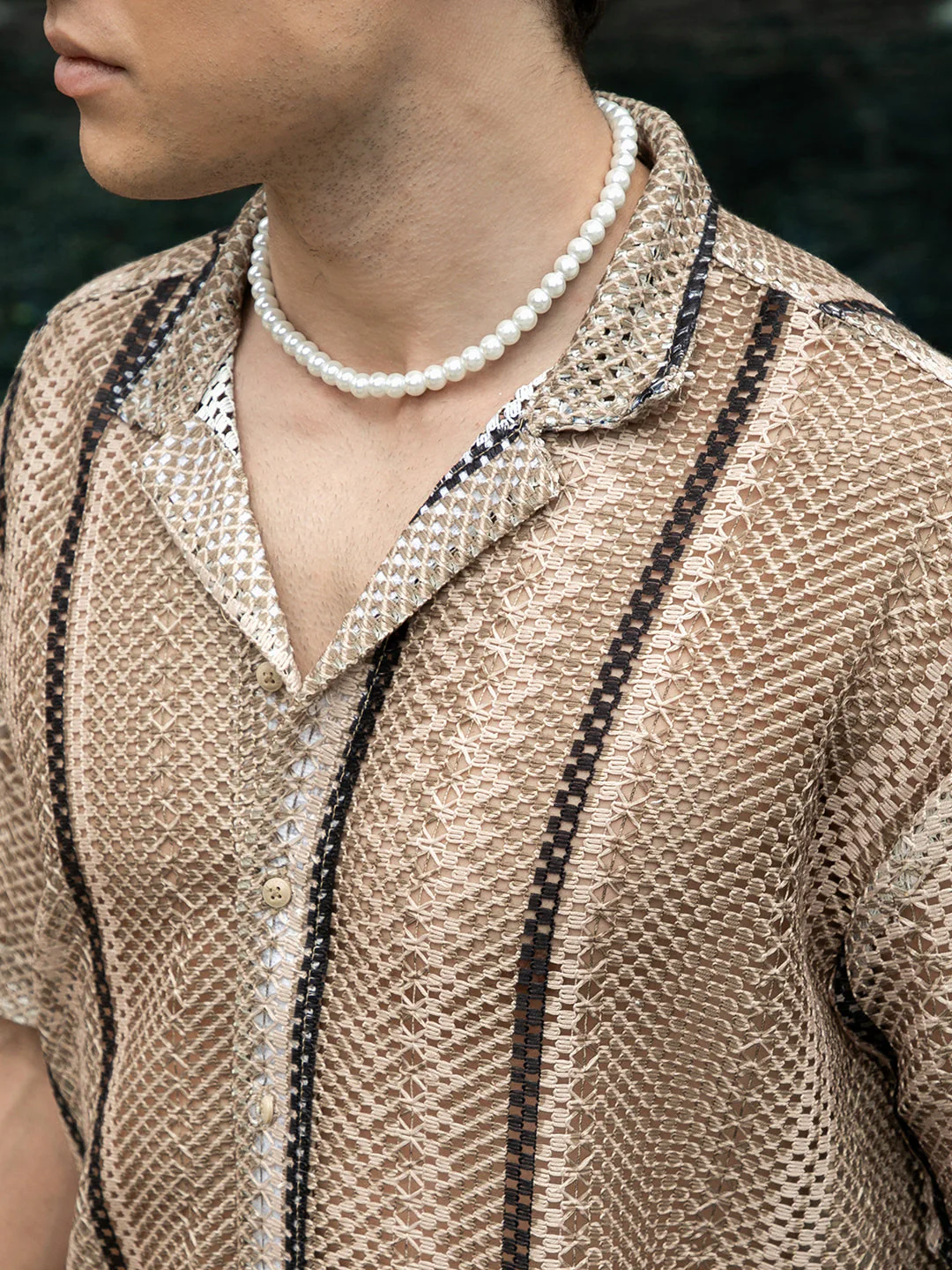 Striped Knit Oversized Shirt - Image 6