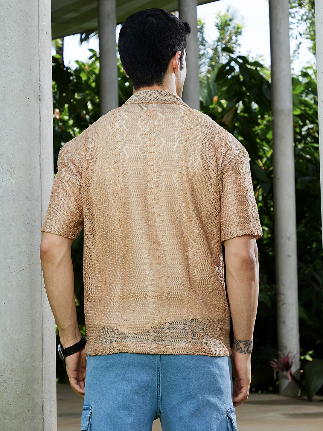 Swirl Open-Knit Resort Shirt - Image 4