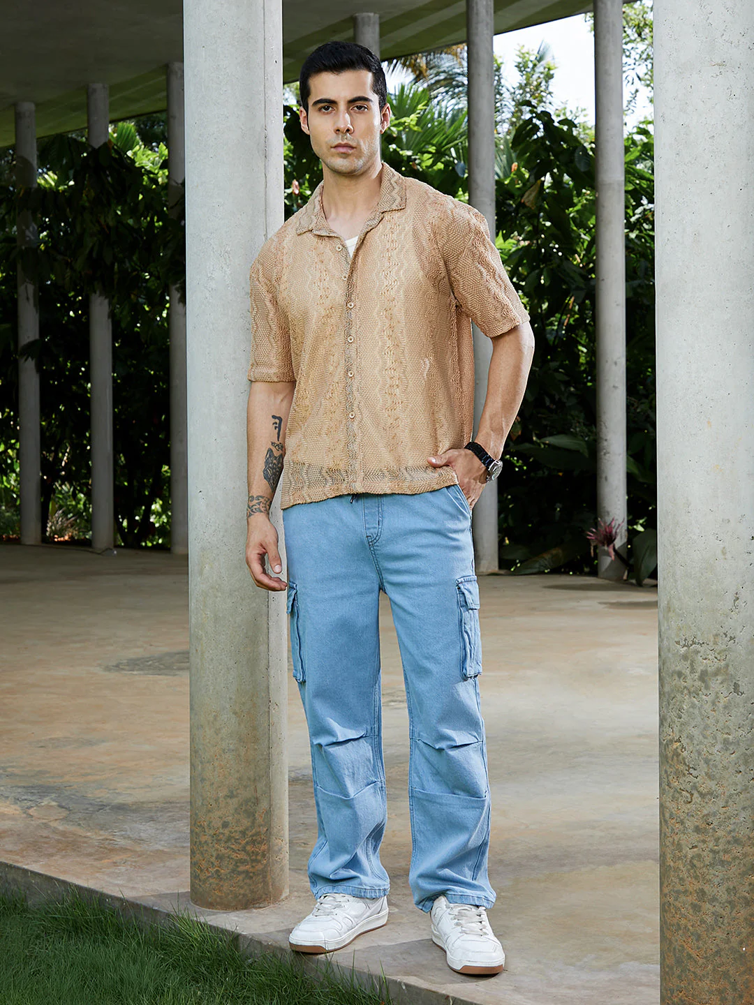 Swirl Open-Knit Resort Shirt - Image 5