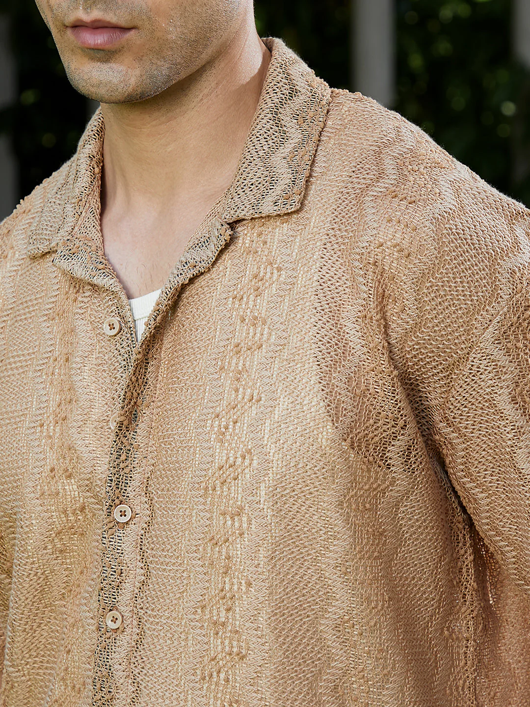 Swirl Open-Knit Resort Shirt - Image 7
