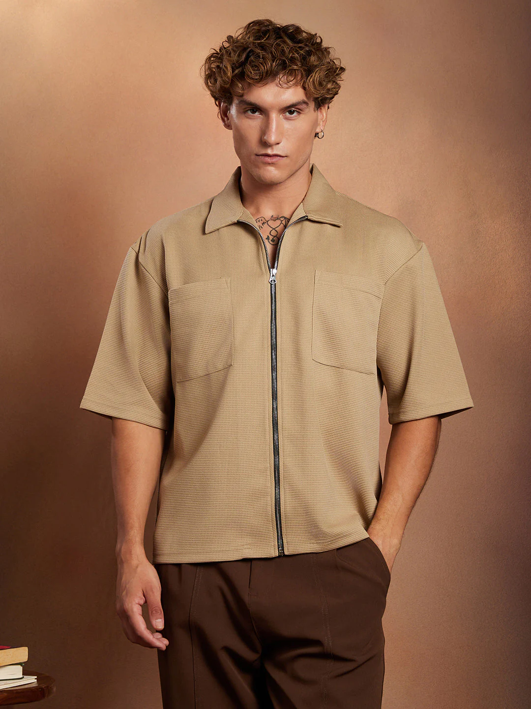 Waffle-Utility Oversized Shirt - Image 2